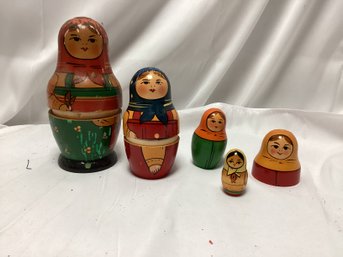 Antique Wooden Russian Nesting Dolls