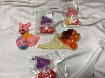 Lot Of 5 Vintage Plastic Cake Toppers - Hong Kong