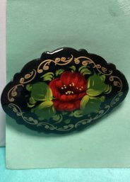 Hand Painted Russian Floral Pin