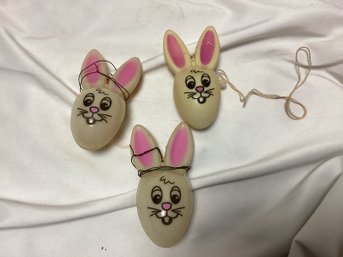 Lot Of 3 Vintage Plastic Easter Bunny Candy Containers