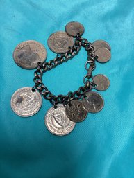 Foreign Coin Charm Bracelet