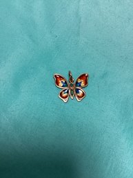 Enameled Butterfly Pendant