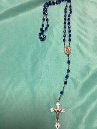 Blue Crystal Rosary Beads