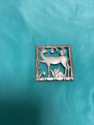 BAKS Sterling Silver Fawn Brooch