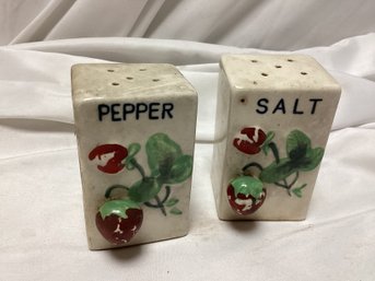 Antique Cherry Painted Salt & Pepper Shakers