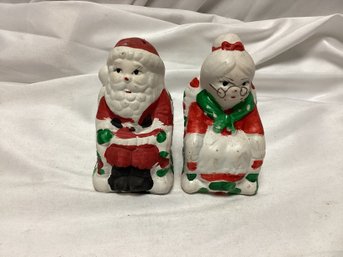 Mr. & Mrs. Clause Ceramic Salt & Pepper Christmas Shakers