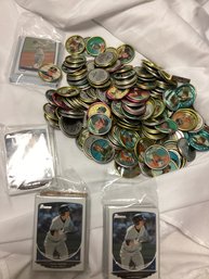 Tyler Austin Bowman Card Lot With Vintage Metal Baseball Coins