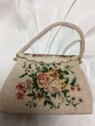1950s Embroidered And Beaded Purse