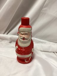 Vintage Winking Santa Plastic Container