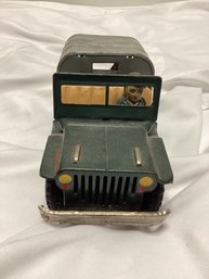 Vintage Japanese Tin U.S. Military Friction Jeep Tin Toy