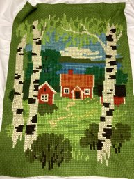 Embroidered Cottage Motif Tapestry