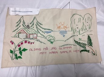 Handmade Embroidered Swedish Tapestry