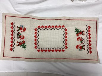Handmade Vintage Christmas Embroidered Placemat