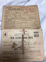 War Ration Book With Stamps - Lot Of 2