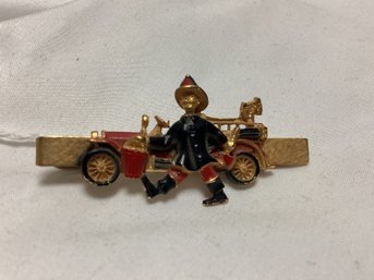 Antique Painted Fireman Money Clip