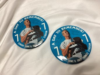 1969 Mickey Mantle A Day To Remember Pins
