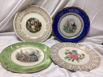 Victorian And Floral Porcelain Collectors Plates Lot - Bavaria And More