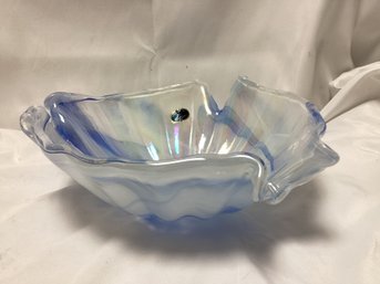 Murano Glass Blue Swirl Bowl