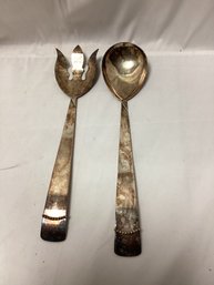 Swedish .800 Silver Serving Ladle And Fork