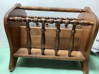 Antique Solid Wood Magazine Rack