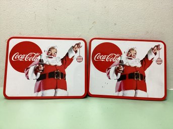 Pair Of Coca-cola Old Santa Wall Hangings