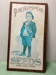 D.m. Ferry And Co's Standard Seeds Advertising On Wooden Sign