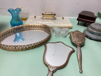 Desktop Lot - Schmidt Music Boxes, Vanity Set, Pen Set