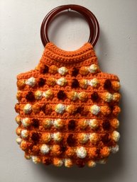 Bakelite Handle Crochet Purse