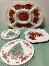 Vintage Christmas Table Serving Displays