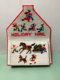 Vintage Holiday Mail Crochet Mail Holder