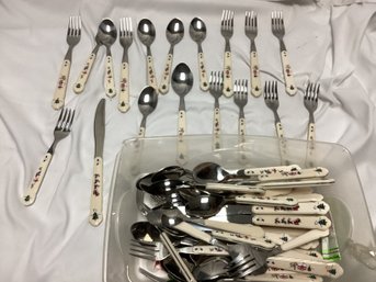 Snow Village Pfaltzgraff Stainless Steel Flatware Set