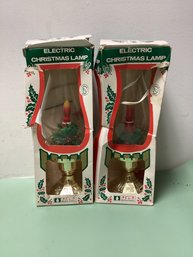 Pair Of Vintage Electric Christmas Lamps