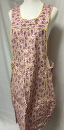 1970s Vintage Purple/yellow Floral Handmade Apron
