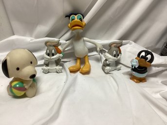 Vinyl Toy Lot - Bugs Bunny, Daffy Duck, And More