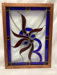 19th Century Art Deco Stained Glass Window Panel