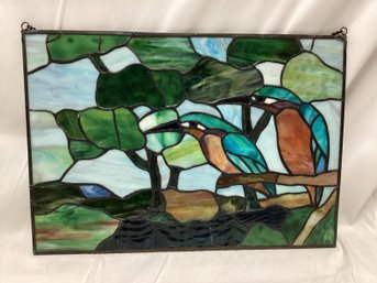 Stained Glass Bird Mosaic Window Panel