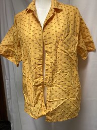 Look N' Good Vintage Yellow Button Down Blouse