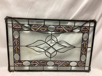 19th Century Art Deco Stained Glass Window Panel