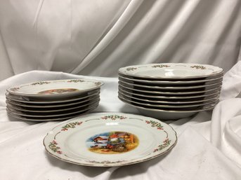 Christineholm Porcelaine Lars Carlson Gnome Tompte Christmas Dinner And Dessert Plates