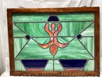 19th Century Art Deco Stained Glass Window Panel