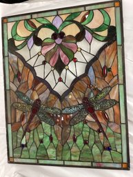 Dragonfly Stained Glass Window Panel