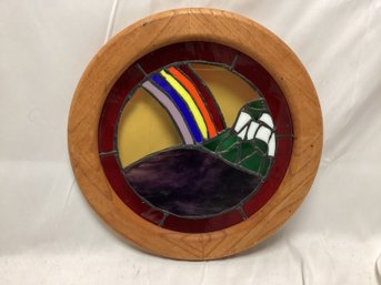 Rainbow Stain Glass Round Wall Hanging