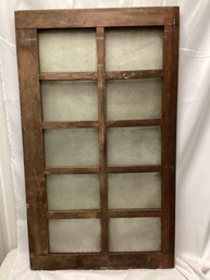 Antique French Panel Window With Frosted Glass