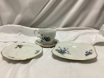 Hackefors Swedish Violet Floral Pattern Tea Set