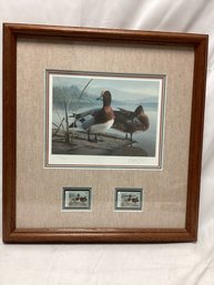 Daniel Smith Limited Edition Print With Waterfowl Stamps Framed