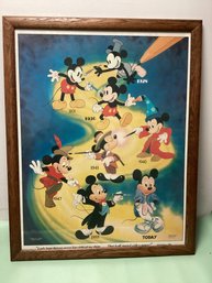 1986 Framed Walt Disney's Years Of Mickey Mouse Poster