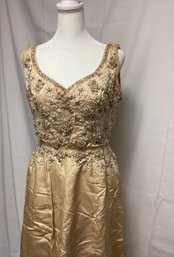 Vintage Handmade Gown With Pearl/rhinestone Embellishments