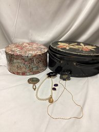 Two Tins With Costume Jewelry