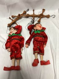 Vintage Elves Marionette Puppets