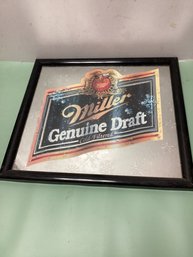 1980s Miller Genuine Draft Bar Mirror